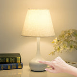 Tyalez Modern Simple Fabric White Mini Table Lamp