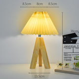 Tyalez Retro Wood Simple LED Bedroom Table Lamps