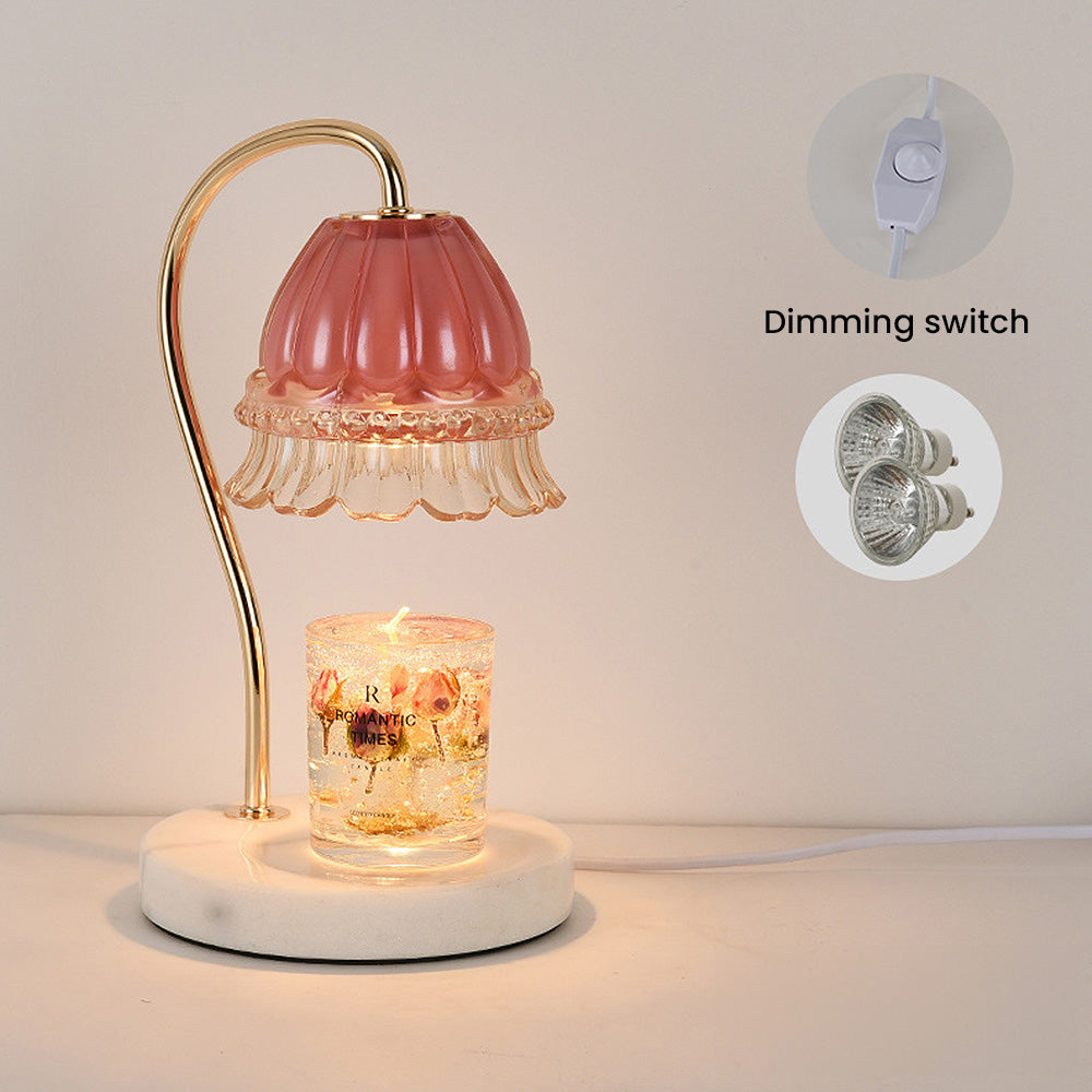 Tyalez Creative Glass Flower Shape Mini Warming Candle Lamp