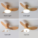 Natural Wood Stylish Ceiling Fan With LED Light