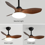 Natural Wood Stylish Ceiling Fan With LED Light