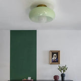 Retro Round Glass Ceiling Light – Elegant Semi-Flush Fixture