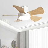 Tyalez Scandinavian Wood Flush Ceiling Fan With LED Lighting