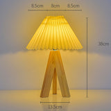 Tyalez Retro Wood Simple LED Bedroom Table Lamps