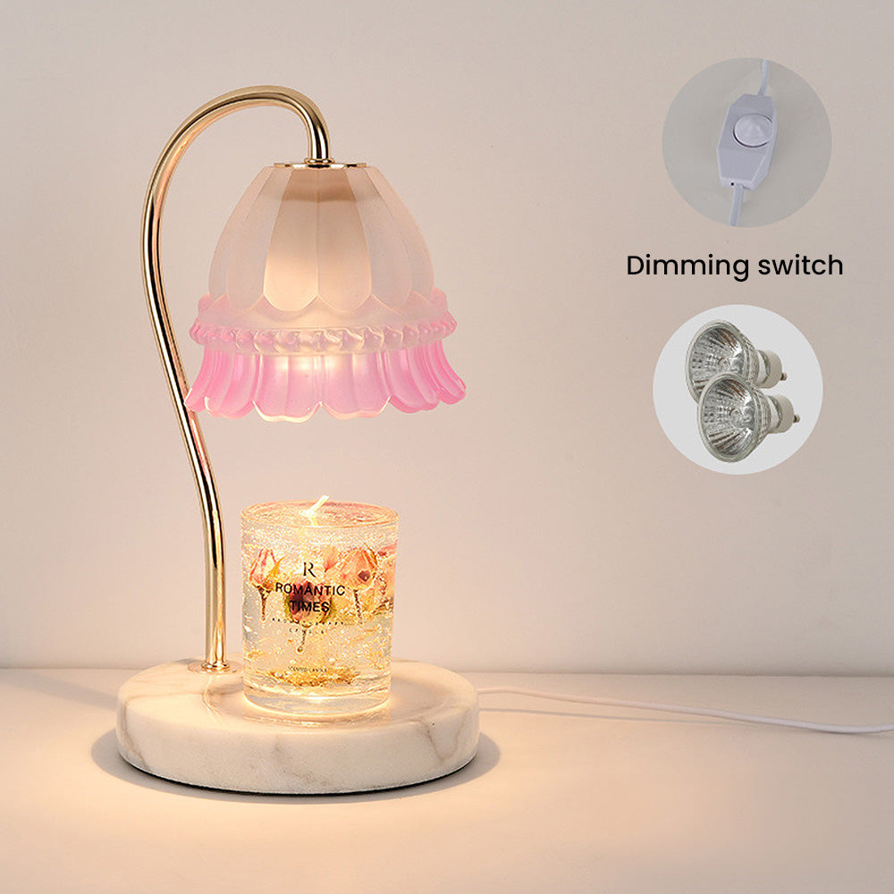 Tyalez Creative Glass Flower Shape Mini Warming Candle Lamp