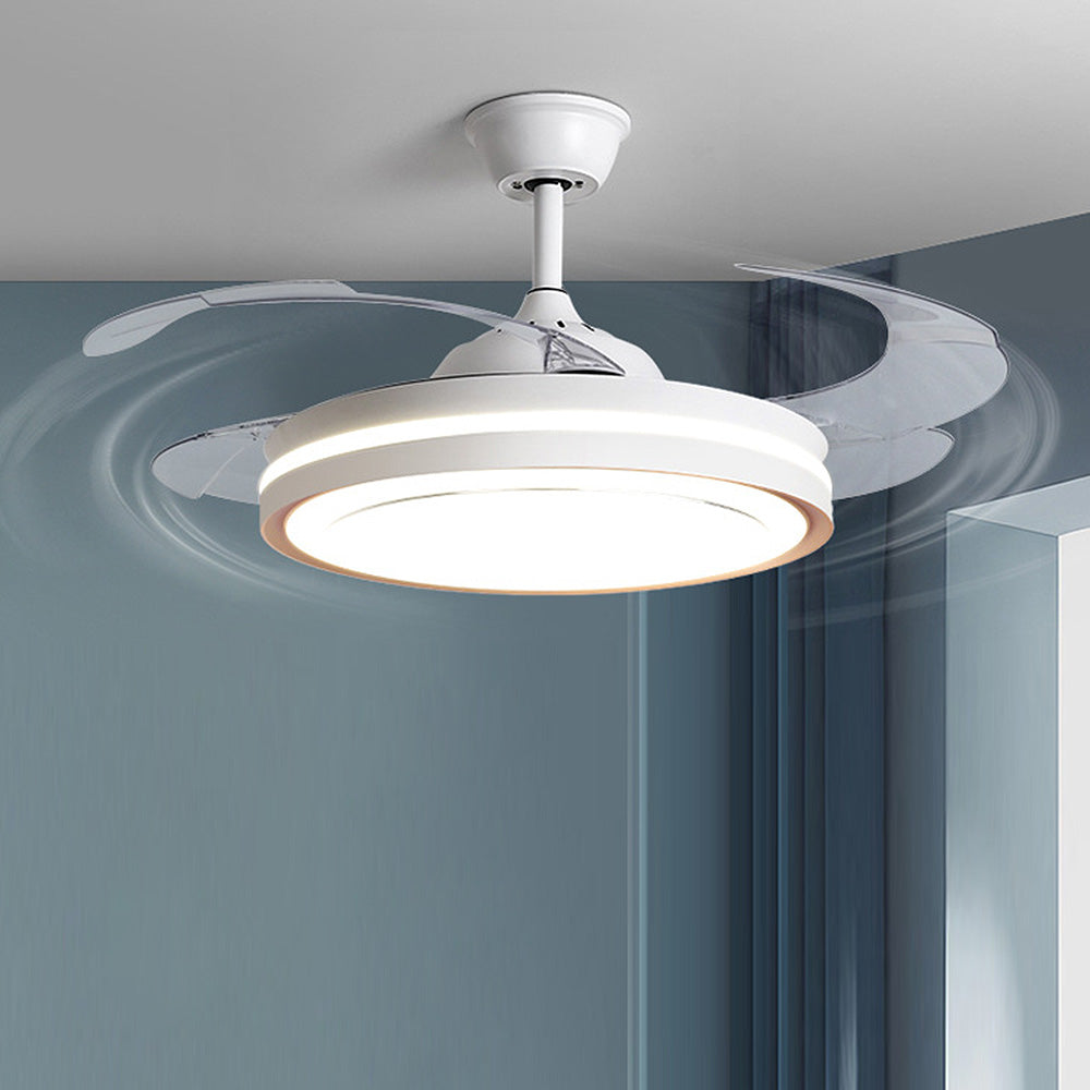 Tyalez White Metal Remote Control Ceiling Fan With Light
