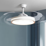 Tyalez White Metal Remote Control Ceiling Fan With Light