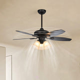 Tyalez Contemporary Coffee Glass Ceiling Fans With Lights