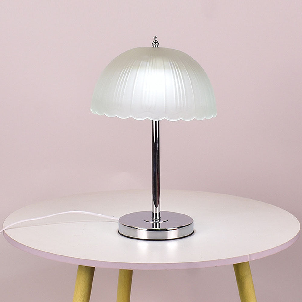 Tyalez Modern Simple Glass White Bedroom Table Light