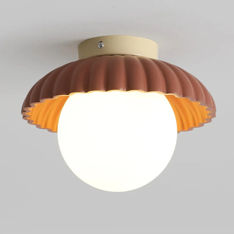 Cream Bud Glass Flush Ceiling Light