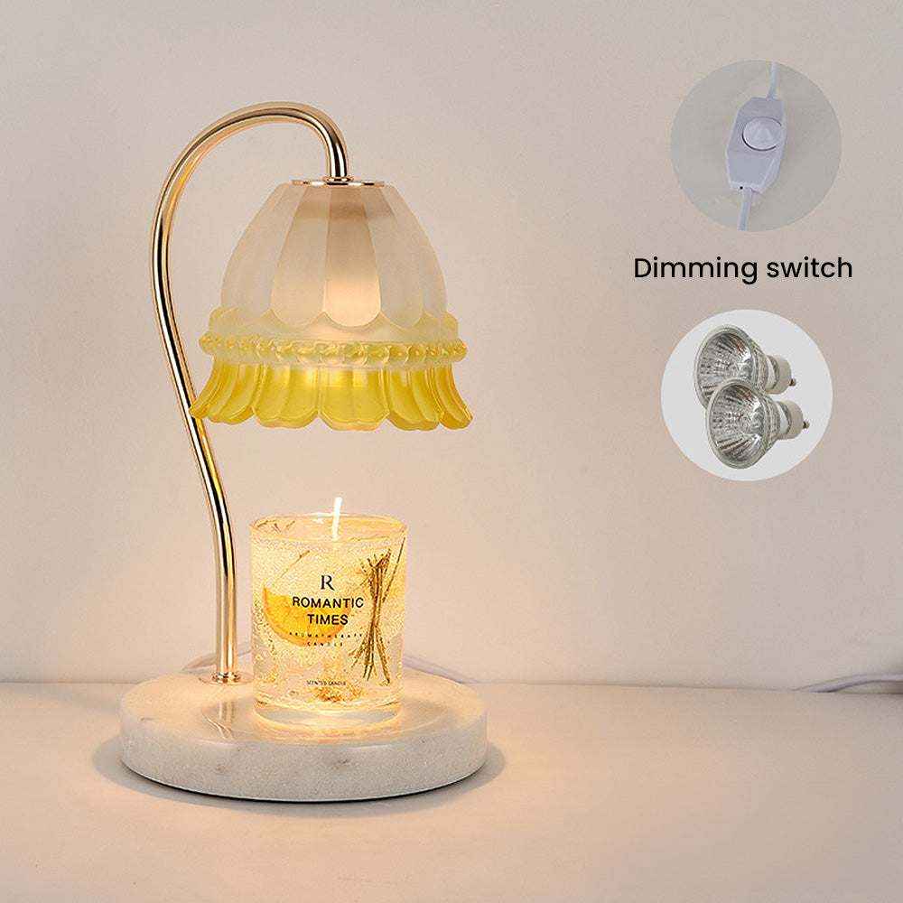 Tyalez Creative Glass Flower Shape Mini Warming Candle Lamp