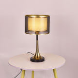 Tyalez Modern Simple Fabric Gold Bedroom Mini Table Lamp