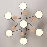 Tyalez Contemporary Round Iron LED Semi-Flush Chandelier