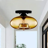 Industrial-Style Globe Glass Ceiling Lamp for Corridor & Entryway