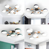 Tyalez Contemporary Round Iron LED Semi-Flush Chandelier