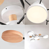 Tyalez Contemporary Round Iron LED Semi-Flush Chandelier