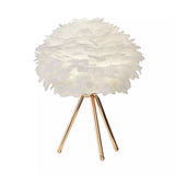 Tyalez Creative Feather Bedroom White Table Lamps