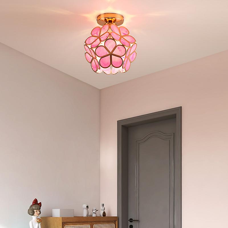 Tyalez Design Flowers Style Glass Hallway Ceiling Lighting