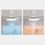 White Simple Flush Ceiling Fan With LED Lights