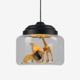 Creative Zoo-Inspired Bell Jar Pendant Light