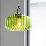 Tyalez Mid Century Striped Glass Pendant Light