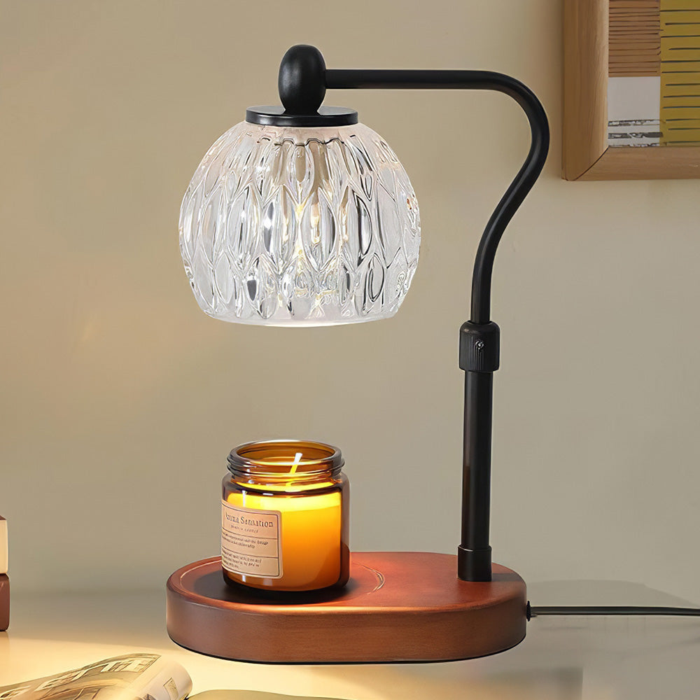 Tyalez Contemporary Glass Gold Bedroom Warming Candle Lamp