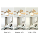 Tyalez Scandinavian Wood Flush Ceiling Fan With LED Lighting