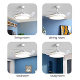 Tyalez White Metal Remote Control Ceiling Fan With Light