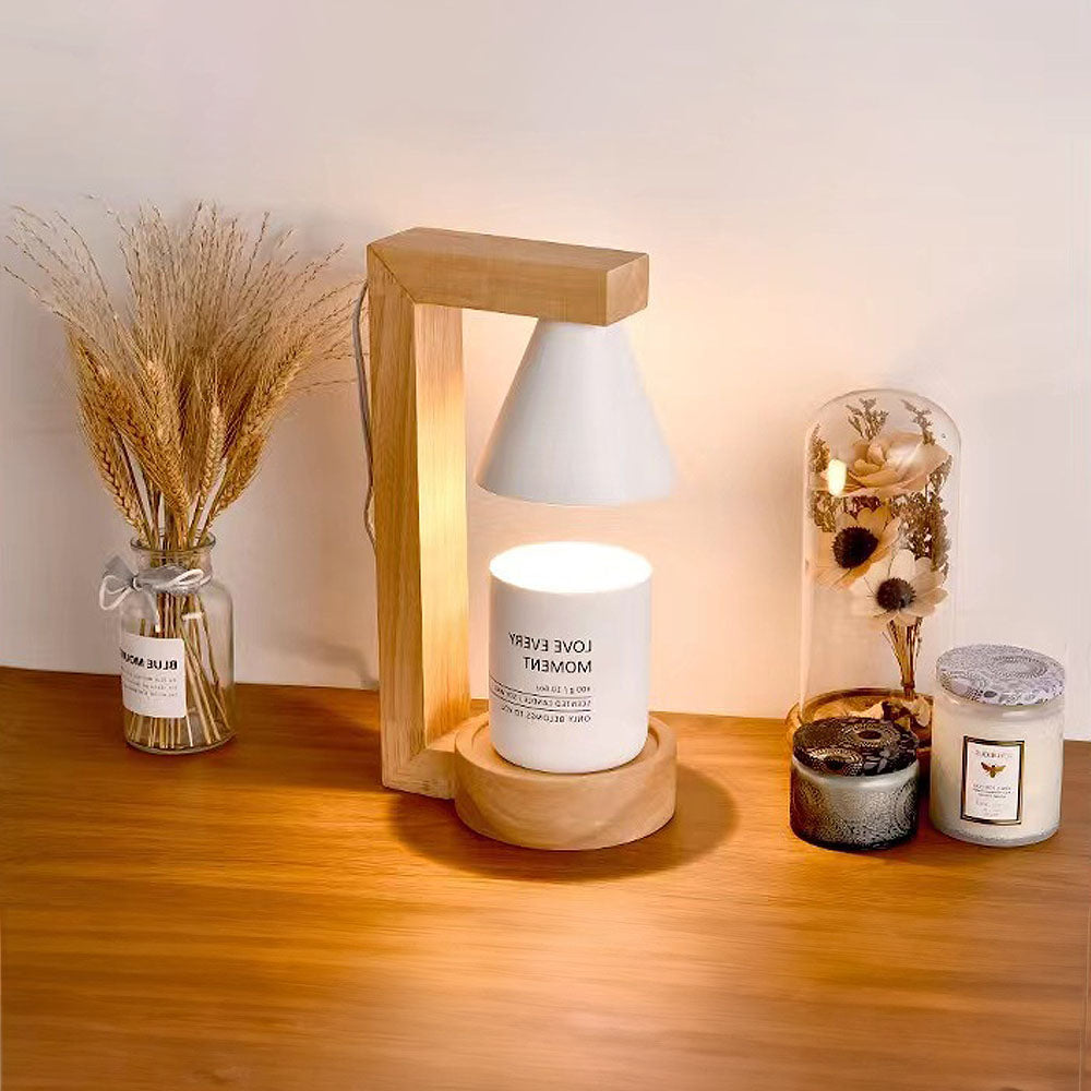 Tyalez Simple Wood Bedroom Mini Warming Candle Lamp