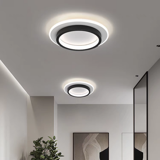 Tyalez Acrylic LED Mini Ceiling Lights, black, 24cm, round, 3 Light Colors Changeable