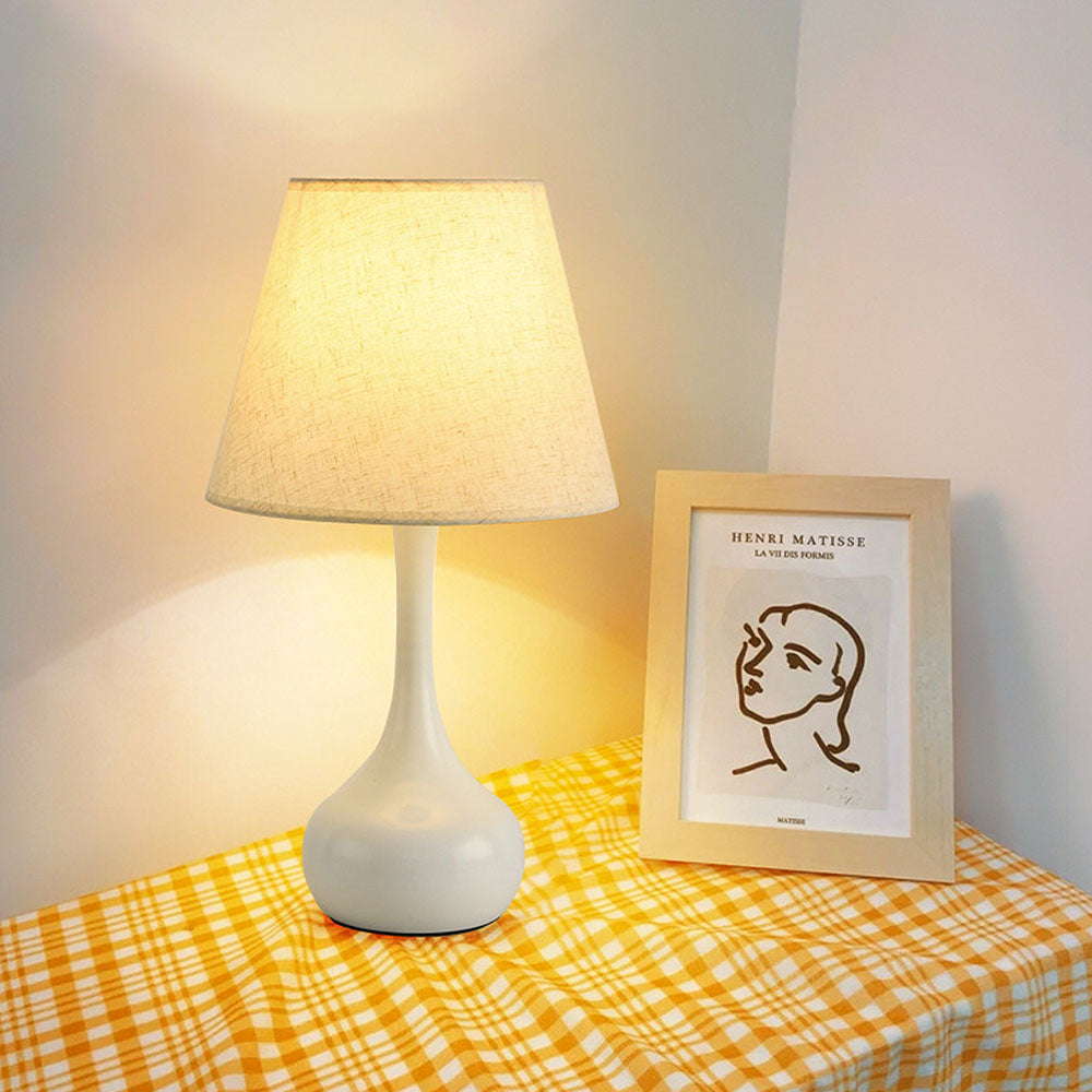 Tyalez Modern Simple Fabric White Mini Table Lamp