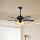 Tyalez Contemporary Coffee Glass Ceiling Fans With Lights