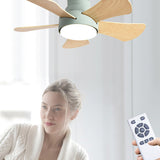 Tyalez Scandinavian Wood Flush Ceiling Fan With LED Lighting