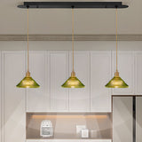 Green vintage chandelier in dining room and bedroom