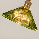Green vintage chandelier in dining room and bedroom