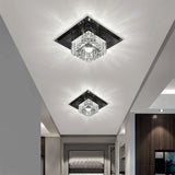 Tyalez Contemporary Squared Shape Crystal LED Ceiling Light For Hallway