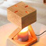 Tyalez Contemporary Wood Bedroom Square Mini Warming Candle Lamp