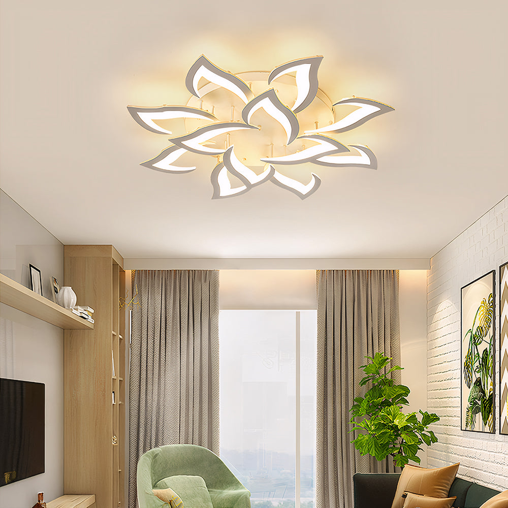 Tyalez Contemporary Flower Shape Iron LED Ceiling Light For Living Room