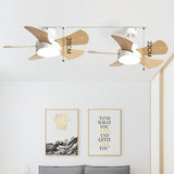 Tyalez Scandinavian Wood Flush Ceiling Fan With LED Lighting