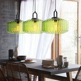 Tyalez Mid Century Striped Glass Pendant Light