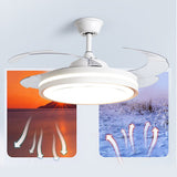 Tyalez White Metal Remote Control Ceiling Fan With Light