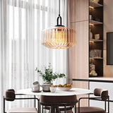 Tyalez Mid Century Striped Glass Pendant Light