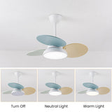 Tyalez Macaron Colorful Round Ceiling Fan With LED Light