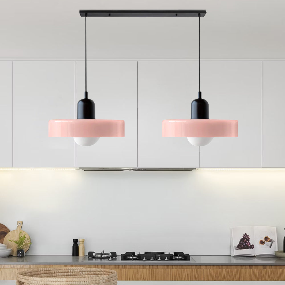 Tyalez 2 Heads Modern Bauhaus Glass Pendant Light