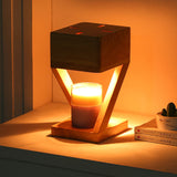 Tyalez Contemporary Wood Bedroom Square Mini Warming Candle Lamp