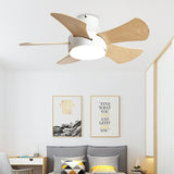 Tyalez Scandinavian Wood Flush Ceiling Fan With LED Lighting
