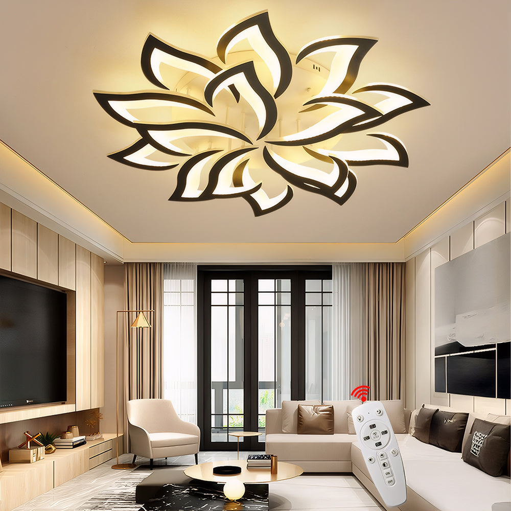 Tyalez Contemporary Flower Shape Iron LED Ceiling Light For Living Room