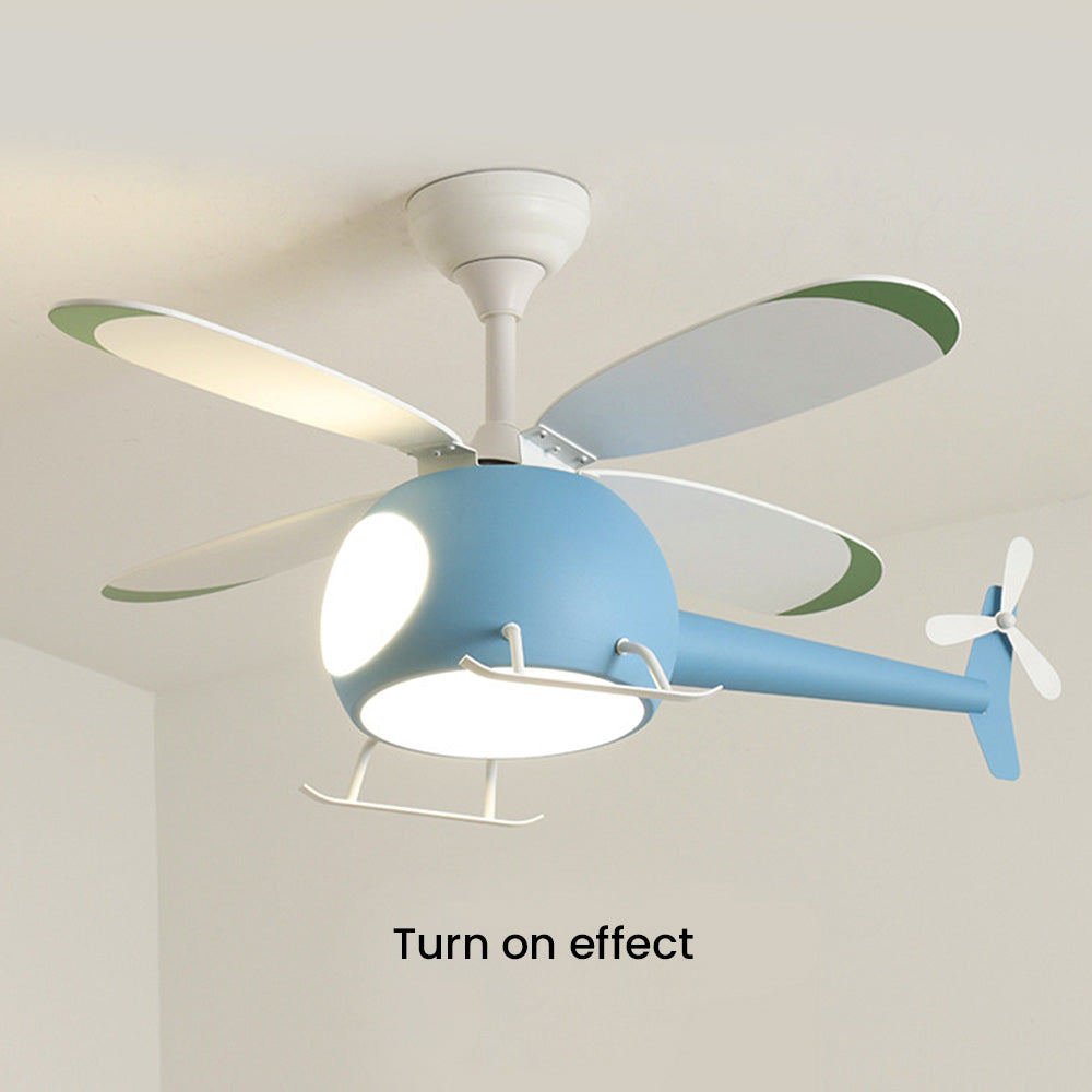 Tyalez Creative Macaroon Color Ceiling Fans with LED Lights