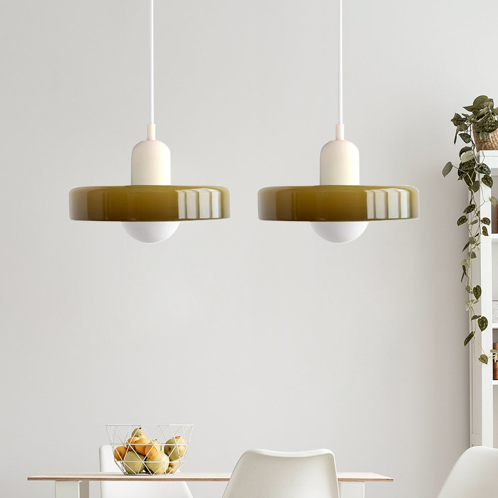 Tyalez 2 Heads Modern Bauhaus Glass Pendant Light
