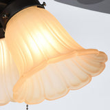 Tyalez Contemporary Coffee Glass Ceiling Fans With Lights